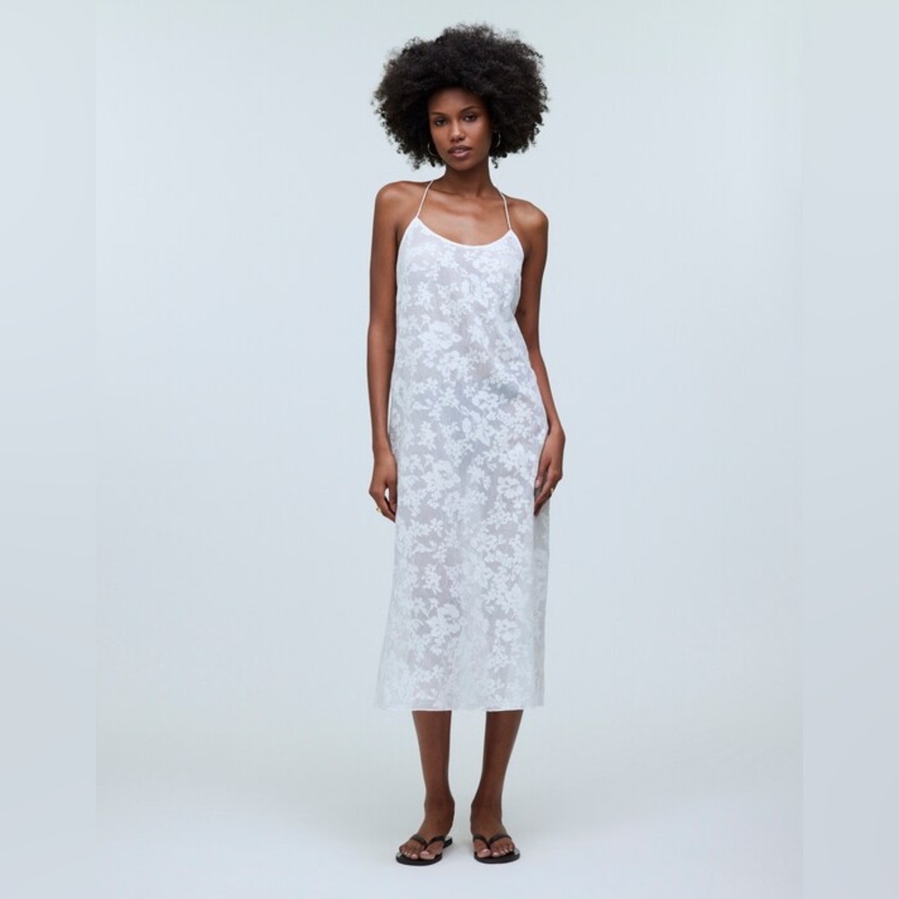 NWT Madewell Floral Halter Cover-Up Midi Dress in Lighthouse XXS